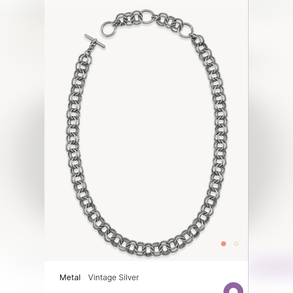KENDRA SCOTT 18 Inch Double Chain Link Necklace in Vintage Silver